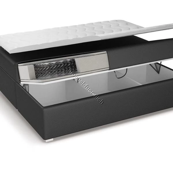 Boxspringbett Milano2 Mit Zwei Bettkasten Und LED-Beleuchtung Weiß Oder Schwarz 8 Boxspringbett Milano2 Mit Zwei Bettkasten Und LED-Beleuchtung Weiß Oder Schwarz – Bild 6