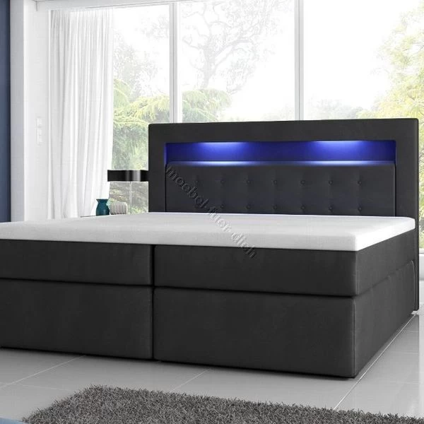 Boxspringbett Milano2 Mit Zwei Bettkasten Und LED-Beleuchtung Weiß Oder Schwarz 11 Boxspringbett Milano2 Mit Zwei Bettkasten Und LED-Beleuchtung Weiß Oder Schwarz – Bild 9