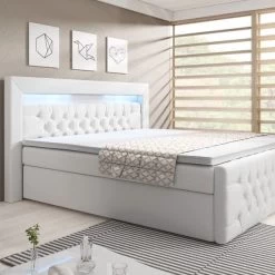 Boxspringbett Verona Mit Zwei Bettkästen, Chesterfield Polsterung Und LED 14 Boxspringbett Verona Mit Zwei Bettkästen, Chesterfield Polsterung Und LED -Möbelhaus 326865307