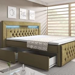 Boxspringbett Verona Mit Zwei Bettkästen, Chesterfield Polsterung Und LED 22 Boxspringbett Verona Mit Zwei Bettkästen, Chesterfield Polsterung Und LED -Möbelhaus 326865348