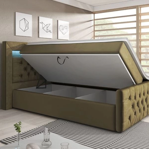 Boxspringbett Verona Mit Zwei Bettkästen, Chesterfield Polsterung Und LED 13 Boxspringbett Verona Mit Zwei Bettkästen, Chesterfield Polsterung Und LED – Bild 11