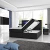 Hochglanz-Schlafzimmer Mit Boxspringbett Milano2 Mit 2 Bettkästen Weiß / Schwarz