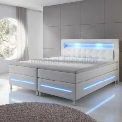 Boxspringbett Salerno Mit LED In Seiten- Fuß- Und Kopfteil Schwarz Oder Weiß -Möbelhaus 332894630