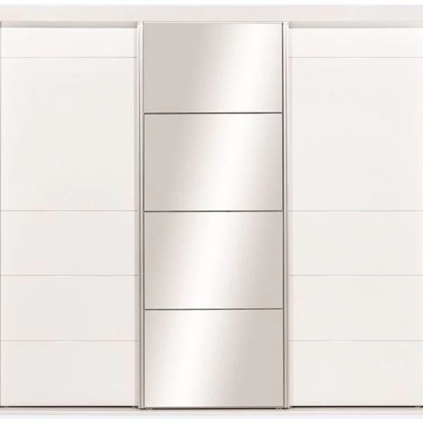 Schlafzimmer Komplett Weiß Hochglanz IRIS Set B Schwebetürenschrank Bett Kommode LED 5 Schlafzimmer Komplett Weiß Hochglanz IRIS Set B Schwebetürenschrank Bett Kommode LED – Bild 3