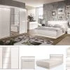 Schlafzimmer Komplett Weiß Hochglanz IRIS Set B Schwebetürenschrank Bett Kommode LED -Möbelhaus 332911628