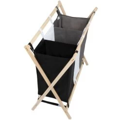 Jago® Wäschesortierer 3 Fächer Holz Wäschekorb Wäschebox Wäschesammler -Möbelhaus 335943298