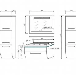 60 Badmöbel Set Schwarz / Weiß Komplett Hochglanz Badezimmermöbel Bis 6 Tlg LED 60 Cm -Möbelhaus 339694178