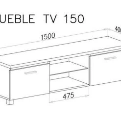 TV Lowboard, TV Möbel, TV Schrank, Weiß Und Schwarz Glänzend Lackiert.150x40x42cm -Möbelhaus 342427695