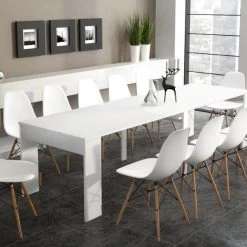 Esstisch, Konsolentisch, Ausziehtisch Bis Zu 302cm, Mattweiß.50x90x75cm 11 Esstisch, Konsolentisch, Ausziehtisch Bis Zu 302cm, Mattweiß.50x90x75cm -Möbelhaus 342451314