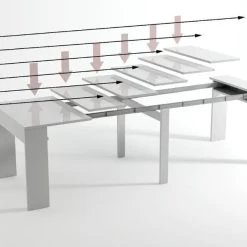 Esstisch, Konsolentisch, Ausziehtisch Bis 302cm, Eichenfarbe. 90x49x75cm 12 Esstisch, Konsolentisch, Ausziehtisch Bis 302cm, Eichenfarbe. 90x49x75cm -Möbelhaus 342453496