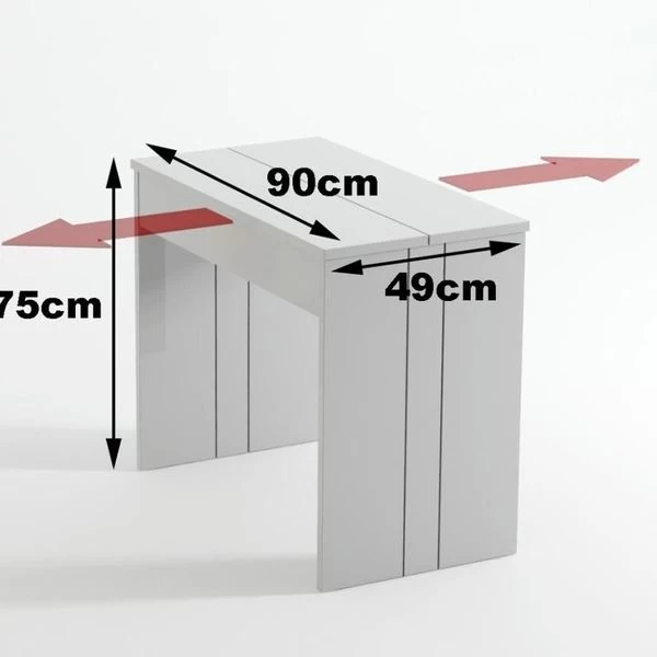 Esstisch, Konsolentisch, Ausziehtisch Bis 302cm, Eichenfarbe. 90x49x75cm 8 Esstisch, Konsolentisch, Ausziehtisch Bis 302cm, Eichenfarbe. 90x49x75cm – Bild 6