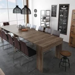 Esstisch, Konsolentisch, Ausziehtisch Bis Zu 302cm, Dunkler Eiche 90x49x75cm -Möbelhaus 342454364