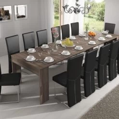 Esstisch, Konsolentisch, Ausziehtisch Bis Zu 302cm, Dunkler Eiche 90x49x75cm -Möbelhaus 342454367