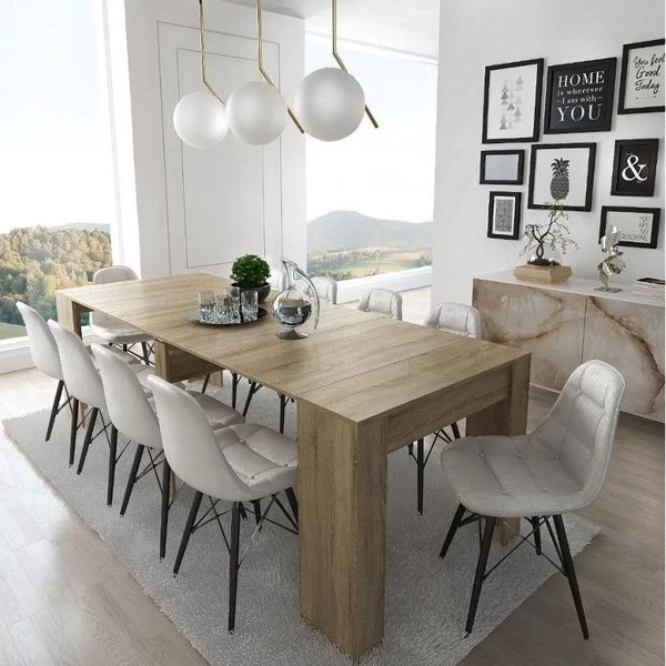 Esstisch, Konsolentisch, Ausziehtisch Bis 237 Cm, Farbe Eiche Hell, 50x90x78cm 4 Esstisch, Konsolentisch, Ausziehtisch Bis 237 Cm, Farbe Eiche Hell, 50x90x78cm – Bild 2