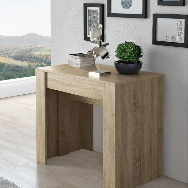 Esstisch, Konsolentisch, Ausziehtisch Bis 237 Cm, Farbe Eiche Hell, 50x90x78cm 5 Esstisch, Konsolentisch, Ausziehtisch Bis 237 Cm, Farbe Eiche Hell, 50x90x78cm – Bild 3