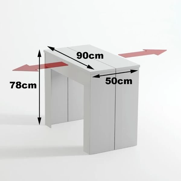Esstisch, Konsolentisch, Ausziehtisch Bis 237 Cm, Farbe Eiche Hell, 50x90x78cm 7 Esstisch, Konsolentisch, Ausziehtisch Bis 237 Cm, Farbe Eiche Hell, 50x90x78cm – Bild 5