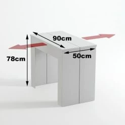 Esstisch, Konsolentisch, Ausziehtisch Bis 237 Cm, Mattweiß, 50x90x75cm -Möbelhaus 342466032