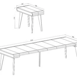 Esstisch, Konsolentisch, Ausziehtisch Bis 300cm, Matt Weiß/ Eiche Gebürstet.102x52x79 9 Esstisch, Konsolentisch, Ausziehtisch Bis 300cm, Matt Weiß/ Eiche Gebürstet.102x52x79 -Möbelhaus 342767839