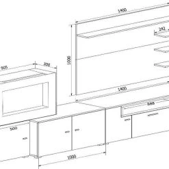Wohnwand, Wohnmöbel Mit Elektrischem Kamin, Weiß Mate/ Schwarz Lackiert,290x170x45cm -Möbelhaus 342771221
