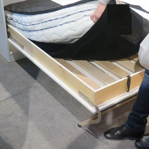 Schrankbett Wandbett Klappbett Horizontal HB 140x200 Eiche Lancelot & Schwarz Kommode 6 Schrankbett Wandbett Klappbett Horizontal HB 140x200 Eiche Lancelot & Schwarz Kommode – Bild 4