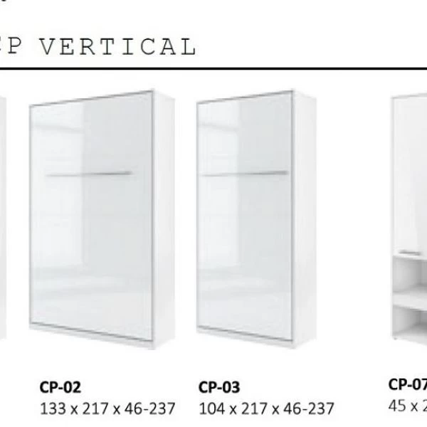 Schrankbett Wandbett Klappbett Vertikal CP178 140x200 Weiß Hochglanz Mit 2 Regalen 9 Schrankbett Wandbett Klappbett Vertikal CP178 140x200 Weiß Hochglanz Mit 2 Regalen – Bild 7