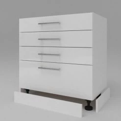 Küchen Unterschrank 4 Schubladen Weiß Hochglanz Matt 30-80cm Tiefe 55 Cm Möbelsockel -Möbelhaus 348402493