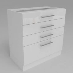 Küchen Unterschrank 4 Schubladen Weiß Hochglanz Matt 30-80cm Tiefe 55 Cm Möbelsockel -Möbelhaus 348402495