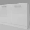 Küchen Unterschrank 2 Türig Weiß Hochglanz 60-120 Cm Tiefe 55cm Möbelsockel -Möbelhaus 348442157