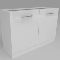 Küchen Unterschrank 2 Türig Weiß Hochglanz 60-120 Cm Tiefe 55cm Möbelsockel -Möbelhaus 348442162