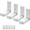LITZEE Aluminiumlegierung Wandhaken 90° Klappbar Kleiderhaken Mit Schrauben Für Wandtür Schrank Küche Bad Büro Wand Garderobe Bad, 4 Stück (Silber) -Möbelhaus 34911740 1