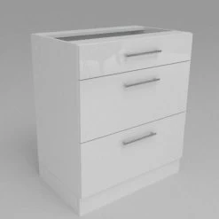 Küchen Unterschrank Mit 3 Schubladen Weiß 30-80cm Möbelsockel Hochglanz -Möbelhaus 349275946