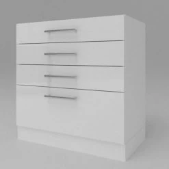 Küchen Unterschrank Mit 4 Schubladen Weiß Hochglanz 30-80cm Möbelsockel -Möbelhaus 349291242