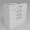 Küchen Unterschrank Mit 4 Schubladen Weiß Hochglanz 30-80cm Möbelsockel -Möbelhaus 349291244