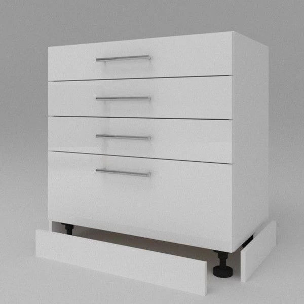 Küchen Unterschrank Mit 4 Schubladen Weiß Hochglanz 30-80cm Möbelsockel Tiefe 55 Cm 5 Küchen Unterschrank Mit 4 Schubladen Weiß Hochglanz 30-80cm Möbelsockel Tiefe 55 Cm – Bild 3