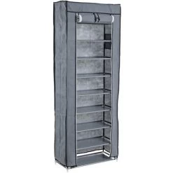 Schuhschrank Stoffschrank Schuhregal Schuhablage Schuhständer Kleiderständer Grau