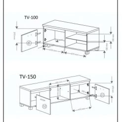 TV Lowboard, TV Möbel, TV Schrank, Weiß Und Schwarz Glänzend Lackiert.150x40x42cm -Möbelhaus 351078896
