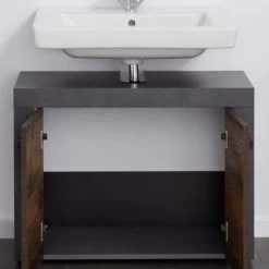 Waschbeckenunterschrank Used Wood Grau Vintage Bad Unterschrank Waschtisch 70 Cm Indy 15 Waschbeckenunterschrank Used Wood Grau Vintage Bad Unterschrank Waschtisch 70 Cm Indy -Möbelhaus 353796695