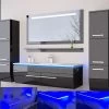 120 Cm Badmöbel Set Schwarz Hochglanz LED Badezimmermöbel Komplett Badezimmer 120 Cm -Möbelhaus 354102298