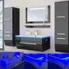 60 Badmöbel Set Schwarz / Weiß Komplett Hochglanz Badezimmermöbel Bis 6 Tlg LED 60 Cm -Möbelhaus 354107350