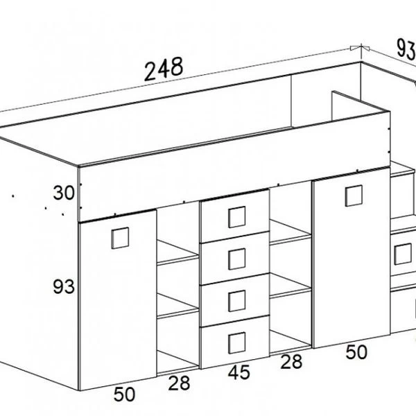 Hochbett Etagenbett Hochglanz TELLY3 Mit Schreibtisch Schrank Regalen Und Treppe Weiß 10 Hochbett Etagenbett Hochglanz TELLY3 Mit Schreibtisch Schrank Regalen Und Treppe Weiß – Bild 8