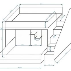 Hochbett Etagenbett Doppelstockbett Mit Treppe PARIS6 Hochglanz Weiß Türkis Rosa Grau -Möbelhaus 357054425