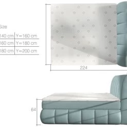 Boxspringbett Mit 2 Bettkasten VENUS 180x200 Polsterbett Weiß Grau Schwarz Beige Blau -Möbelhaus 359338959