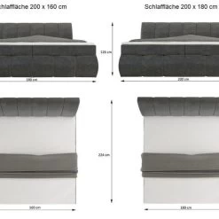 Boxspringbett Mit 2 Bettkasten VENUS 180x200 Polsterbett Weiß Grau Schwarz Beige Blau -Möbelhaus 359339048