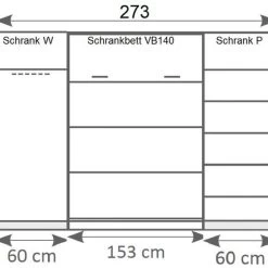 Schrankbett Wandbett Wandklappbett Vertikal VB140 X 200 Mit 2 Schränken Weiß Sonoma -Möbelhaus 363127069 1