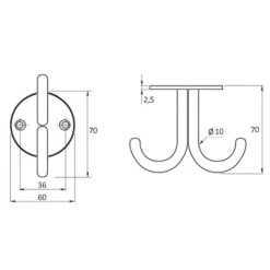 10er Pack - Garderobenhaken NELE Doppelhaken Echt Edelstahl -Möbelhaus 36328997 4