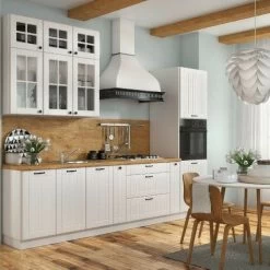 Landhaus Küche LORA Küchenzeile 320 Cm Im Landhausstil Weiß, Beige Oder Grau -Möbelhaus 363960699