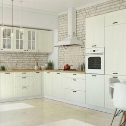 Landhausküche Lora Küchenzeile 300 Cm 9-tlg. Landhausstil Weiß, Beige Oder Grau -Möbelhaus 363972686