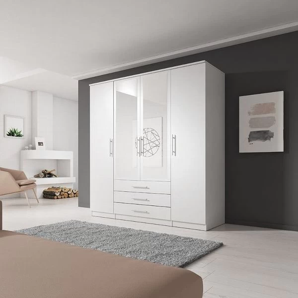 Schrank Kleiderschrank Drehtürenschrank Mit Spiegel Mehrzweckschrank Szantal 4D 200 5 Schrank Kleiderschrank Drehtürenschrank Mit Spiegel Mehrzweckschrank Szantal 4D 200 – Bild 3