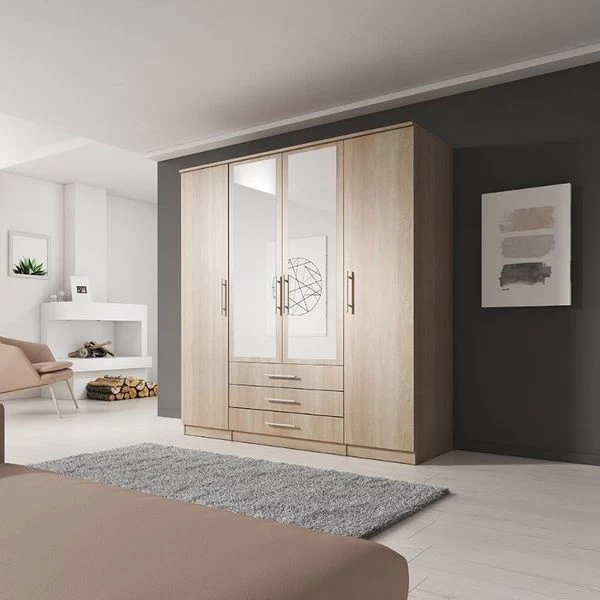 Schrank Kleiderschrank Drehtürenschrank Mit Spiegel Mehrzweckschrank Szantal 4D 200 7 Schrank Kleiderschrank Drehtürenschrank Mit Spiegel Mehrzweckschrank Szantal 4D 200 – Bild 5