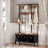 Garderobenständer, Große Garderobe, Kleiderständer Mit 12 Haken, Sitzfläche Mit 3 Aufbewahrungsbox, Schuhbank, Stabil, Industrie, Für Eingangsbereich, Wohnzimmer, Schlafzimmer, HOOBRO EBF33MT01 1 Garderobenständer, Große Garderobe, Kleiderständer Mit 12 Haken, Sitzfläche Mit 3 Aufbewahrungsbox, Schuhbank, Stabil, Industrie, Für Eingangsbereich, Wohnzimmer, Schlafzimmer, HOOBRO EBF33MT01 -Möbelhaus 37019772 1